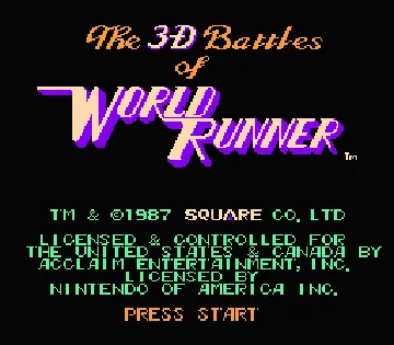 3-D WorldRunner (USA) screen shot title